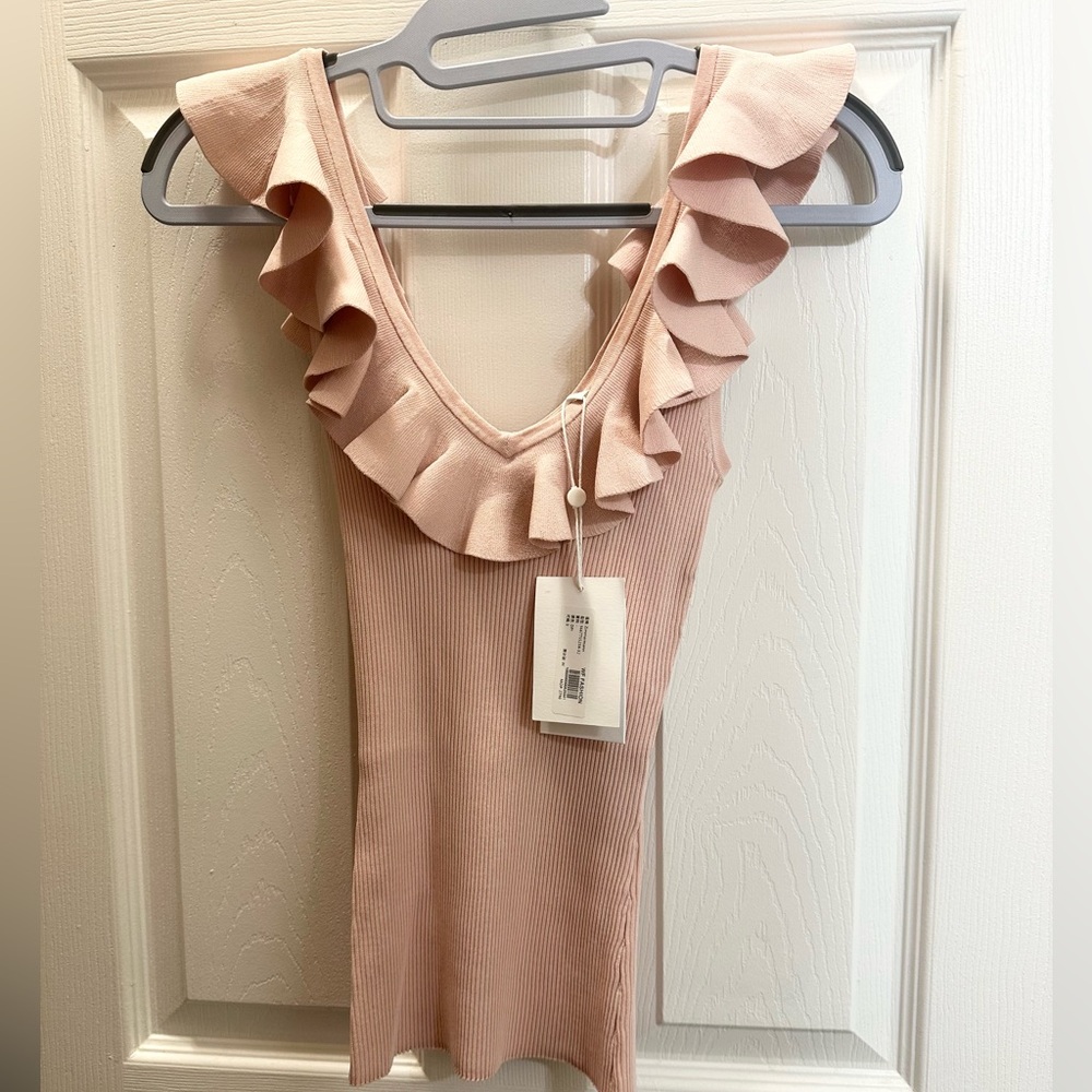 Authentic ZIMMERMANN Ruffled Ribbed-Knit Tank - Size AU 0/ US 4. Worn once.